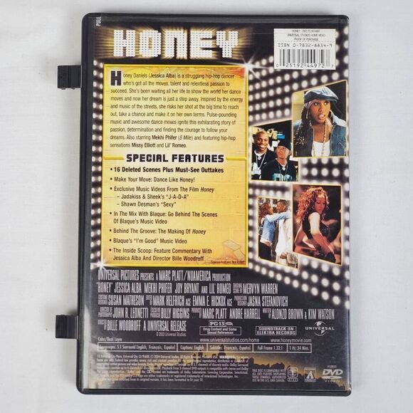 Honey (DVD, 2003) Full Screen Dance Movie Jessica Alba - Picture 3 of 3